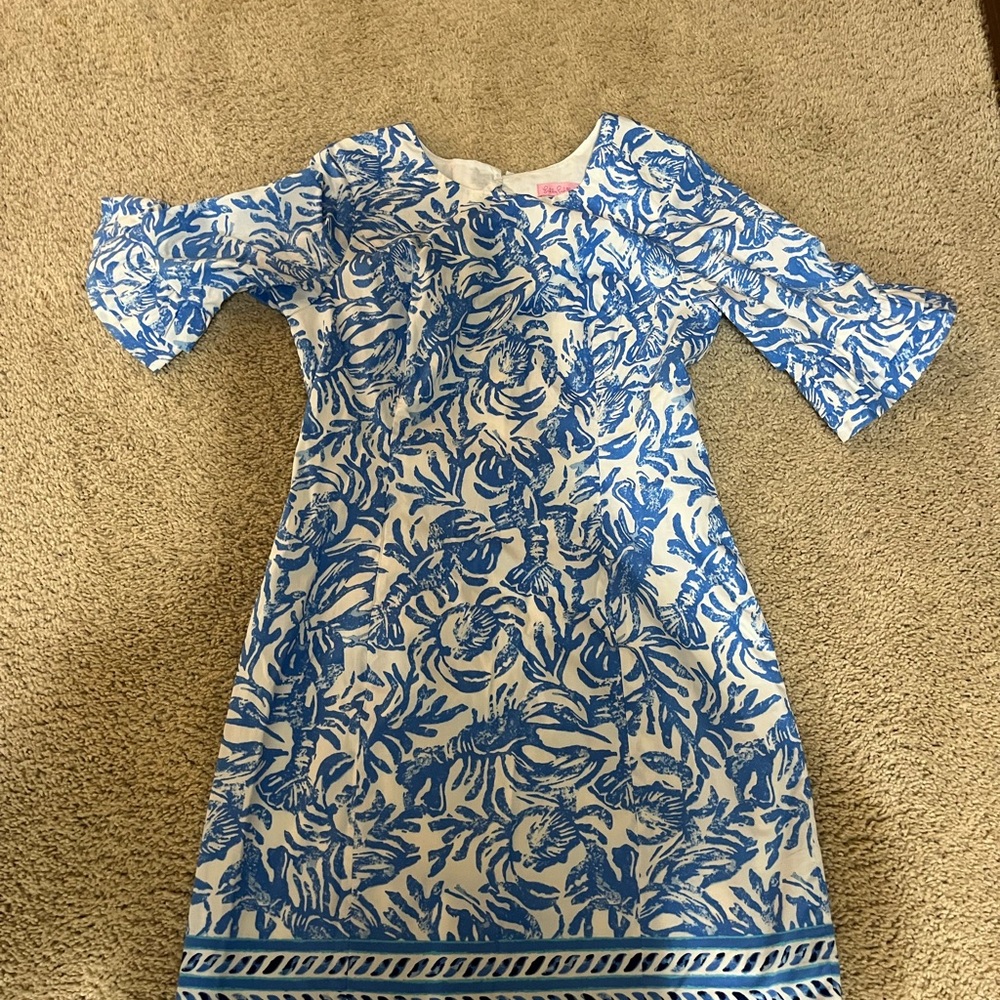 Lilly Pulitzer Blue and White Casual Dress